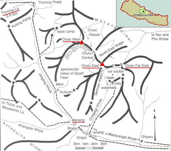 Route Map for Chulu Trekking Peaks