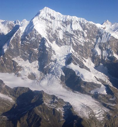 Aerial view of Mount Numbur in Solo Khumbu Region of the Nepal Himalaya