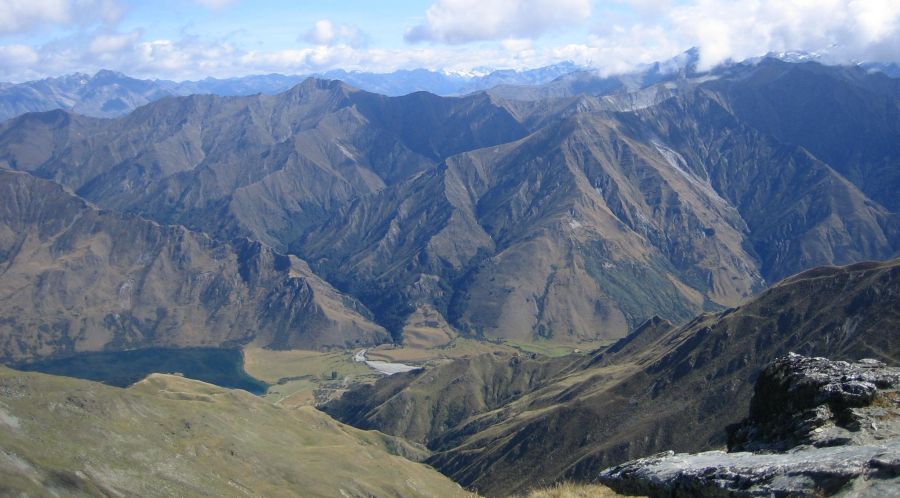 View from Ben Lomond above Queenstown in South Island of New Zealand
