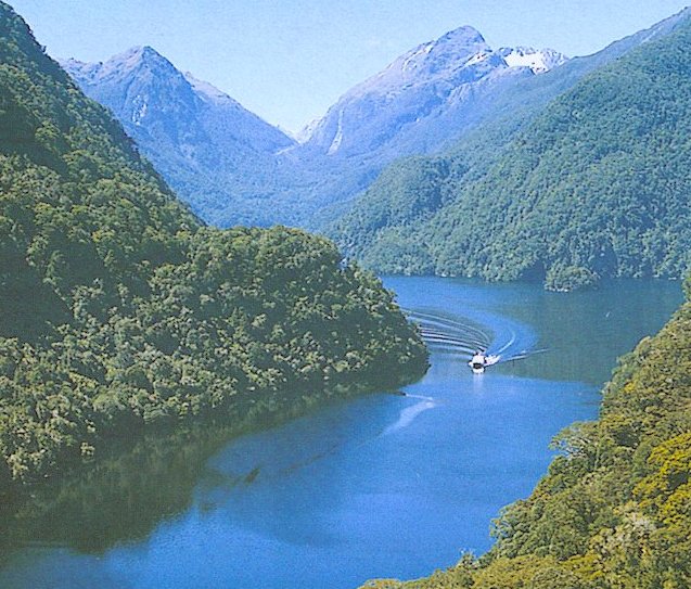 Doubtful Sound in Fjiordland of the South Island of New Zealand