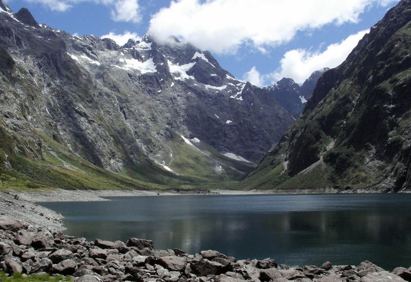 Lake Marian in Fjiordland of the South Island of New Zealand