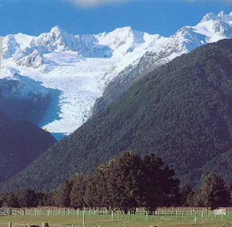 The Peaks of "The Divide" above Fox Glacier on South Island of New Zealand