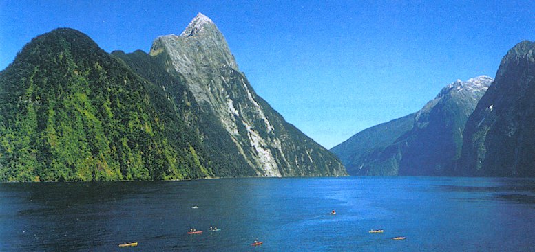 Mitre Peak in Milford Sound in Fjiordland of the South Island of New Zealand