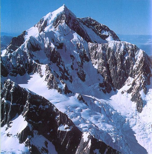 Summit of Mt. Cook in the Southern Alps of New Zealand