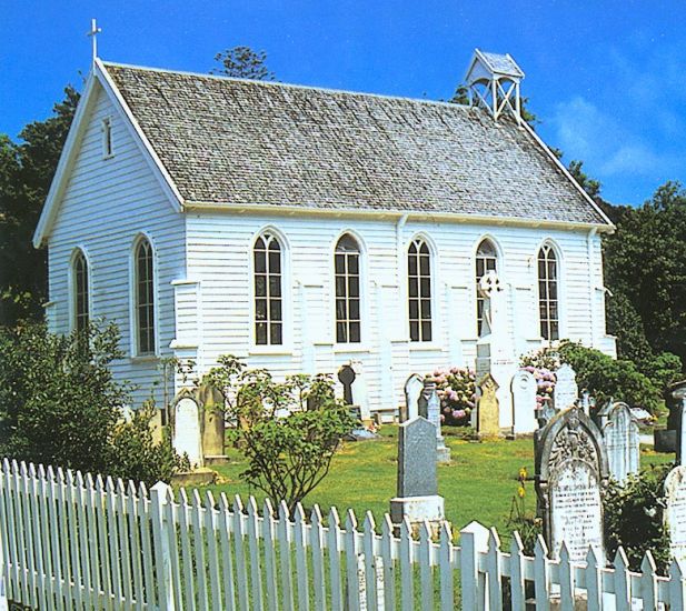 Christ Church in Russel in the Bay of Islands off the North Island of New Zealand