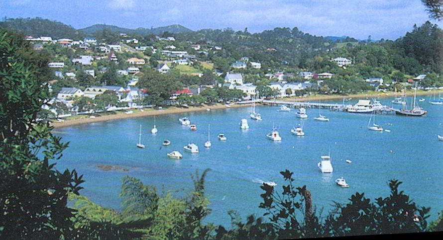 Russel Harbour in the Bay of Islands off the North Island of New Zealand