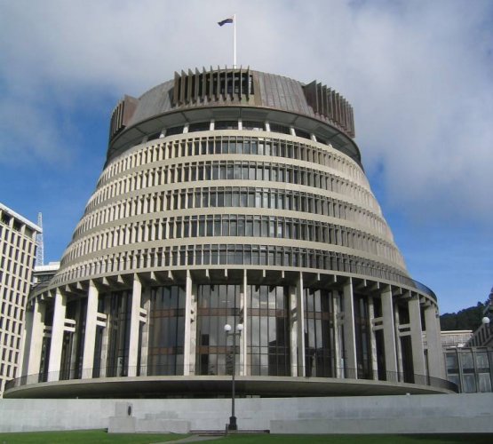 The "Bee Hive" at the Parliament Buildings in Wellington on North Island of New Zealand