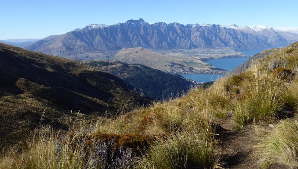 Lake Wakapitu, Queenstown and Remarkables from Ben Lomond