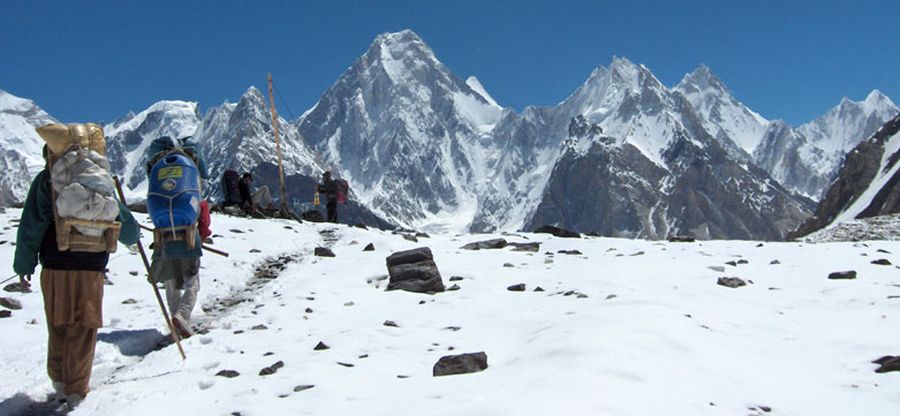 Gasherbrum IV in the Karakorum Mountains of Pakistan - the world's eighteenth highest mountain
