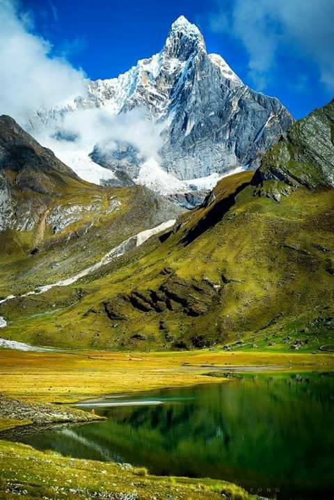 Taulliraju 6035 metres in the Cordillera Blanca of the Peru Andes