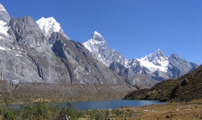 Quesillo Lake in the Cordillera Huayhuash of the Peru Andes