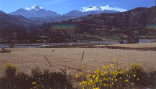 Andes Mountain landscape near Huaraz in Peru