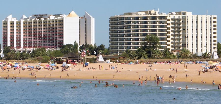 Beach at Vilamoura in The Algarve in Southern Portugal