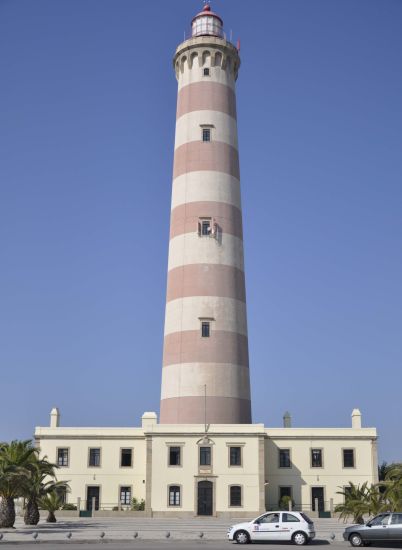 Lighthouse at Praia da Barra at Aveiro in Portugal