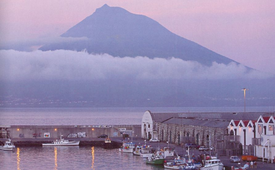 Mount Pico from Horta in the Azores of Portugal