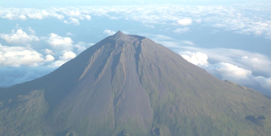 Aerial view of Mount Pico in the Azores