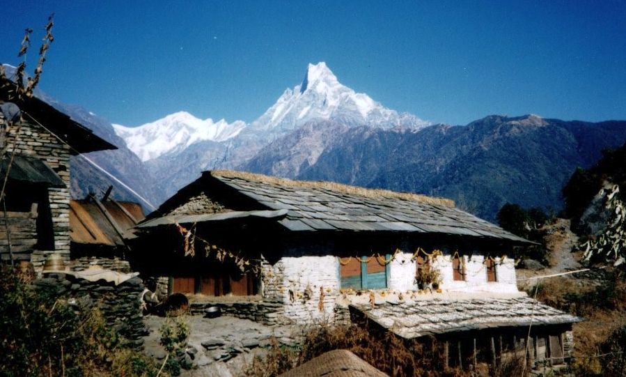 Mt.Macchapucchre ( The Fishtail Mountain ) from Gandrung ( Ghandruk ) Village