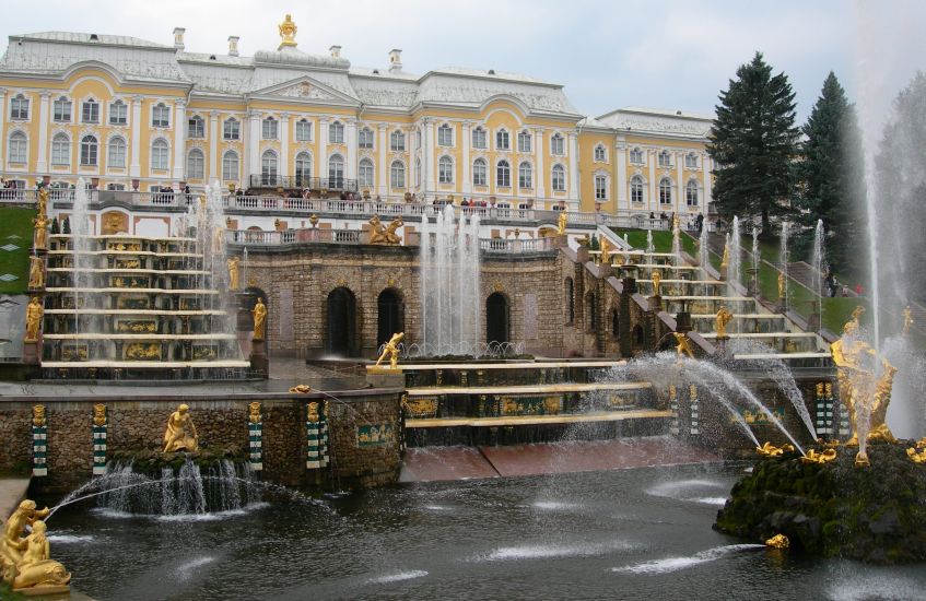 The Grand Cascade at Peterhof in St Petersburg in St Petersburg