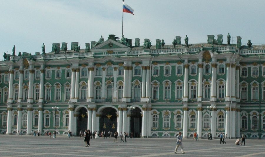 The Winter Palace in Palace Square in St Petersburg