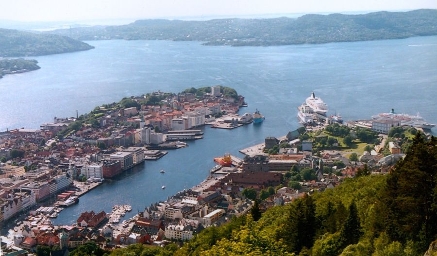 Port of Bergen on the West Coast of Norway