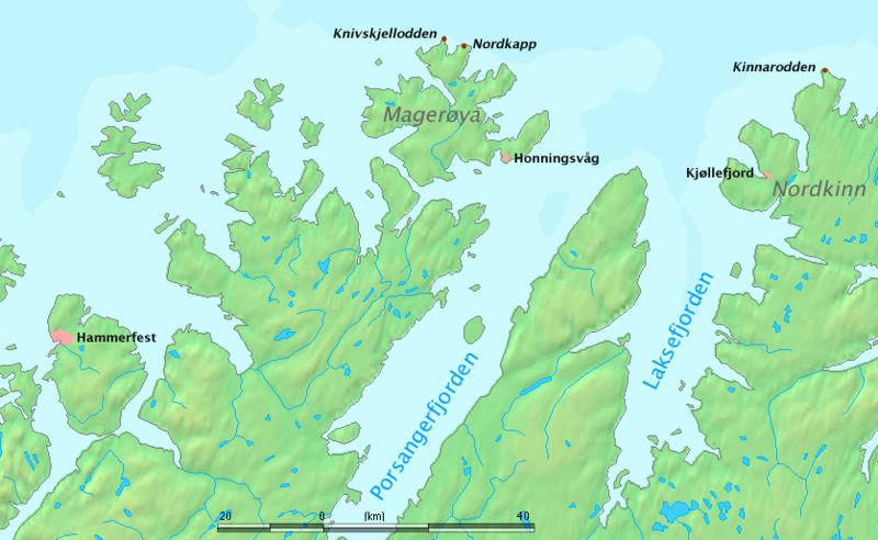 Map of North Cape