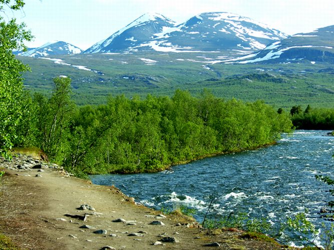 Approach to Kebnekaise on the Kungsleden Trail in Arctic Sweden