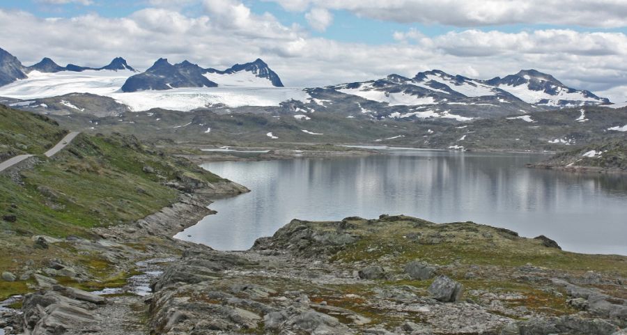 Sognefjell Road on the approach to Lom in the Jotunheim region of Norway