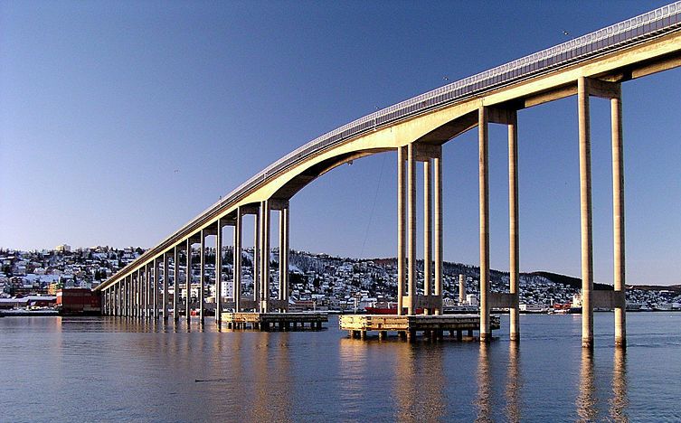 Bridge at Tromso in arctic Norway