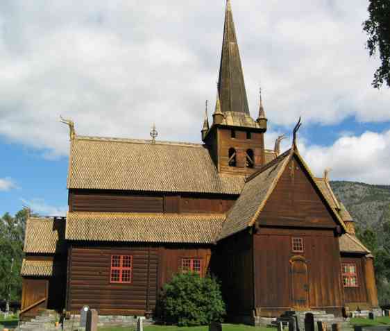Stave Church in Lom in the Jotunheim region of Norway