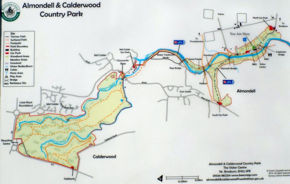 Map of Almondell and Calderwood Country Park