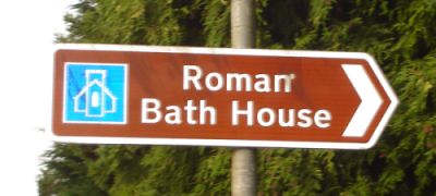 Sign at Roman Bath House in Bearsden