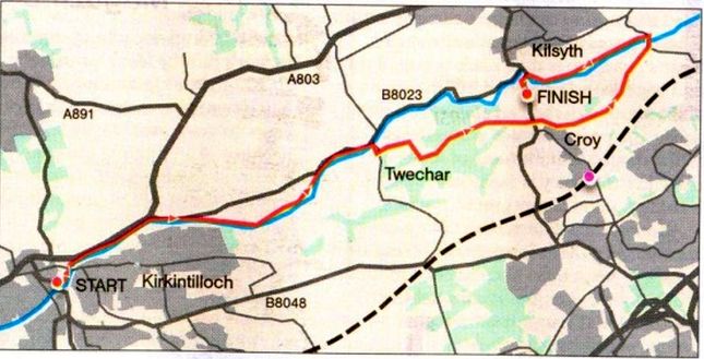 Route Map - Kirkintilloch to Kilsyth