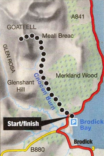 Route Map for Goatfell