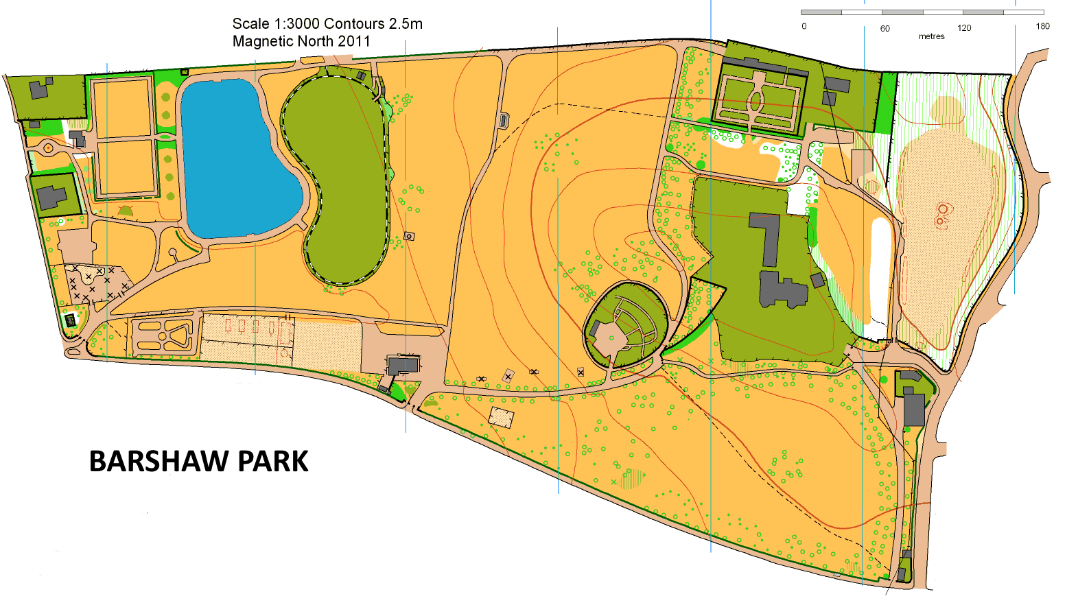 Map of Barshaw Park on outskirts of Paisley