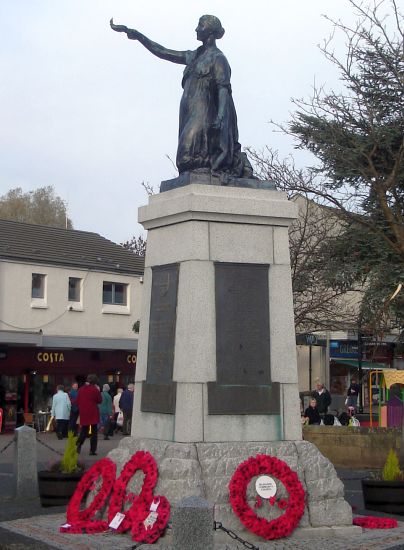 Armistice Day Service at War Memorial in Milngavie Town Centre