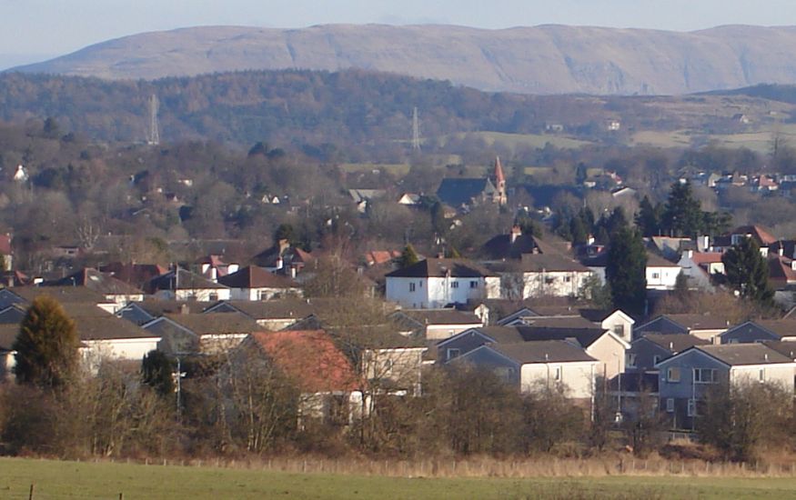 Milngavie the Starting Point of the West Highland Way beneath the Campsie Fells