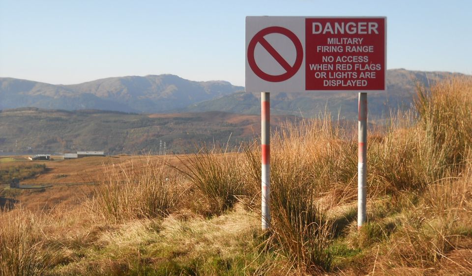 Danger Zone on ascent of Beinn a'Mhanaich