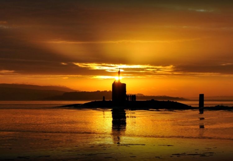 Nuclear submarine at Faslane on Gare Loch