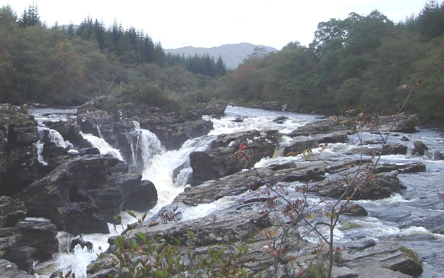 Falls on River Orchy in Glen Orchy off Glencoe