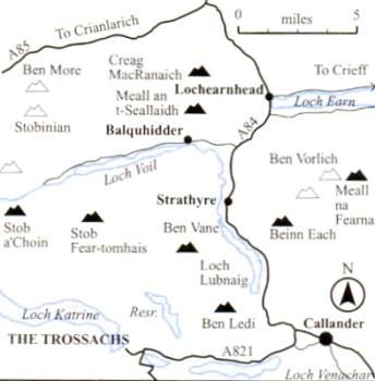 Location Map for Stob a'Choin
