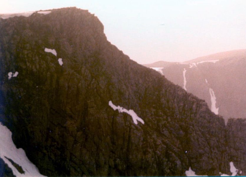 Top section of Tower Ridge from Observatory Ridge on Ben Nevis
