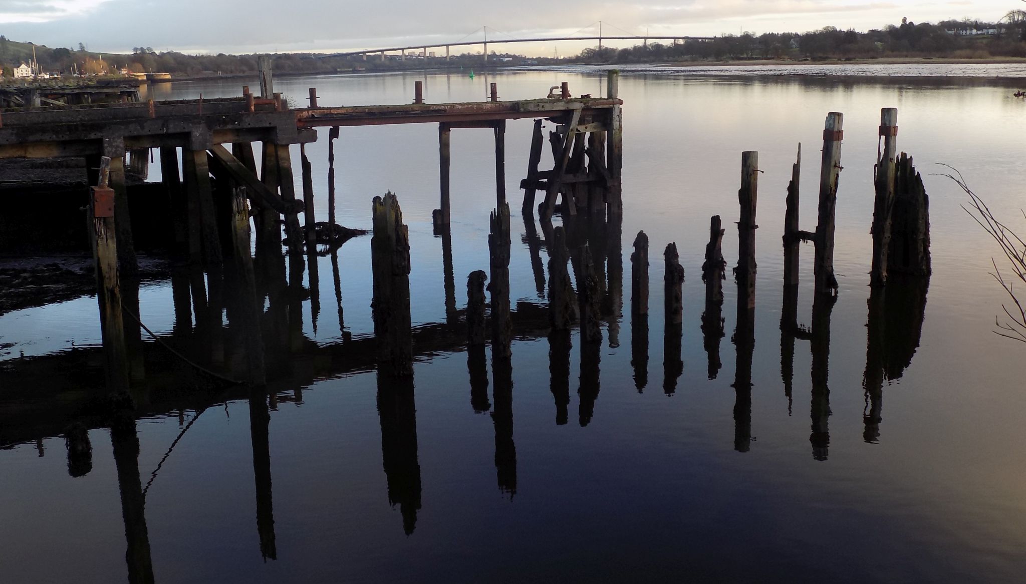 Old docks at Bowling on the Firth of Clyde
