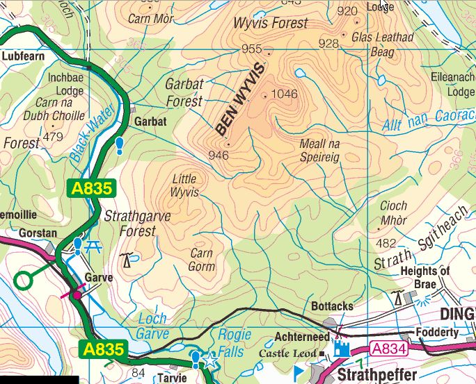 Location Map for Ben Wyvis and Little Wyvis