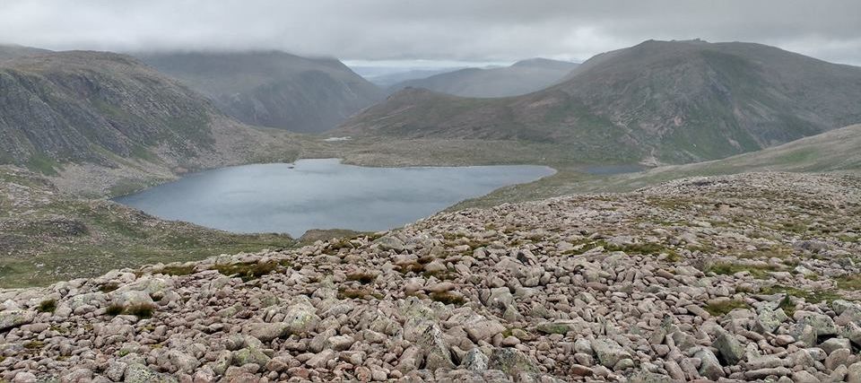 Loch Etchachan in the Cairngorm Mountains of Scotland