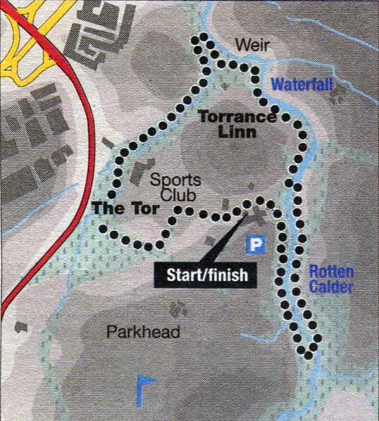Route Map of Calderglen Country Park