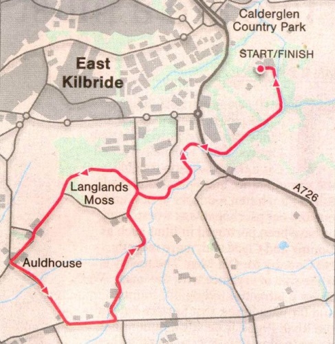 Map of Langlands Moss at Calderglen Country Park
