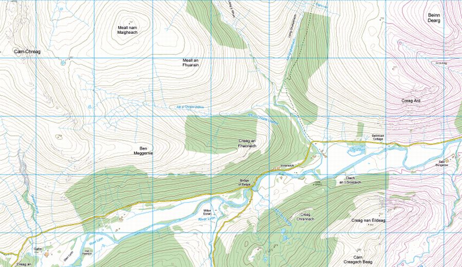 Map of Cam Chreag above Glen Lyon