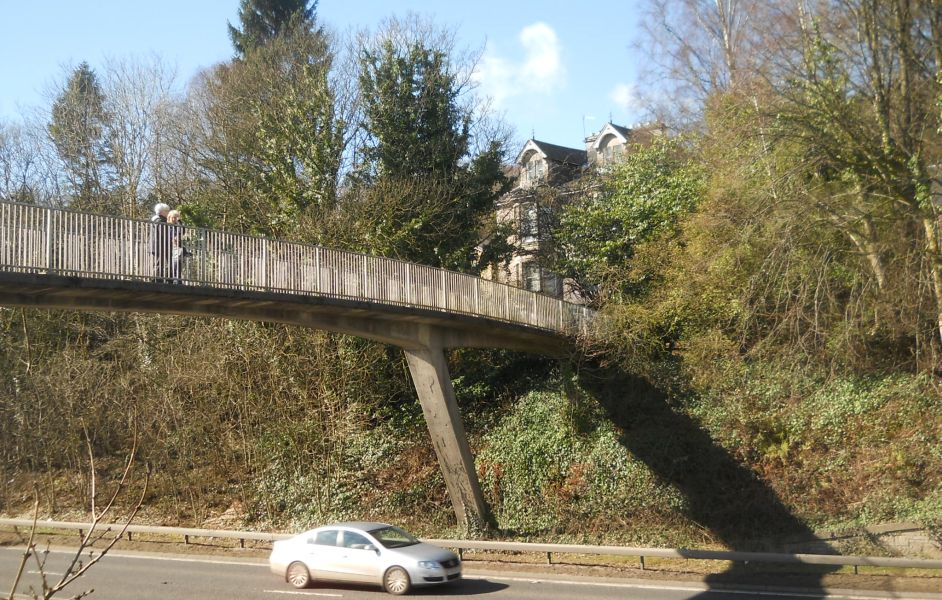 Footbridge over the A82 road at Renton