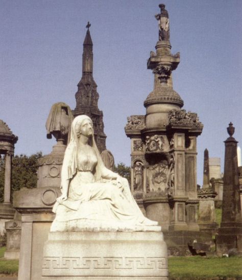 Memorial Statues in the Necropolis in Glasgow