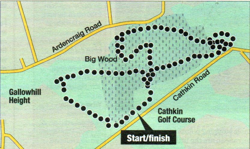 Cycle Route Map for Cathkin Braes Country Park